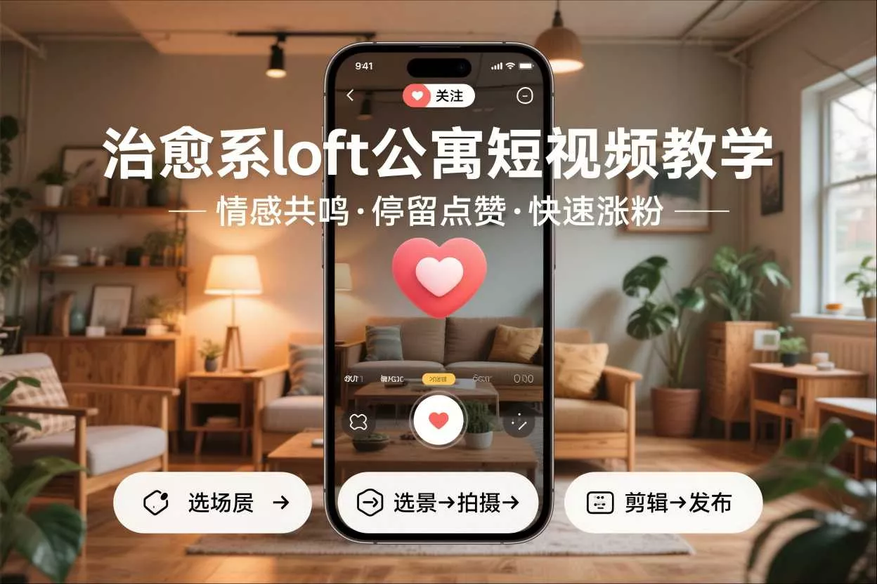 治愈系loft公寓短视频制作教学，情感共鸣引停留点赞关注，快速起号涨粉 - 项目资源网