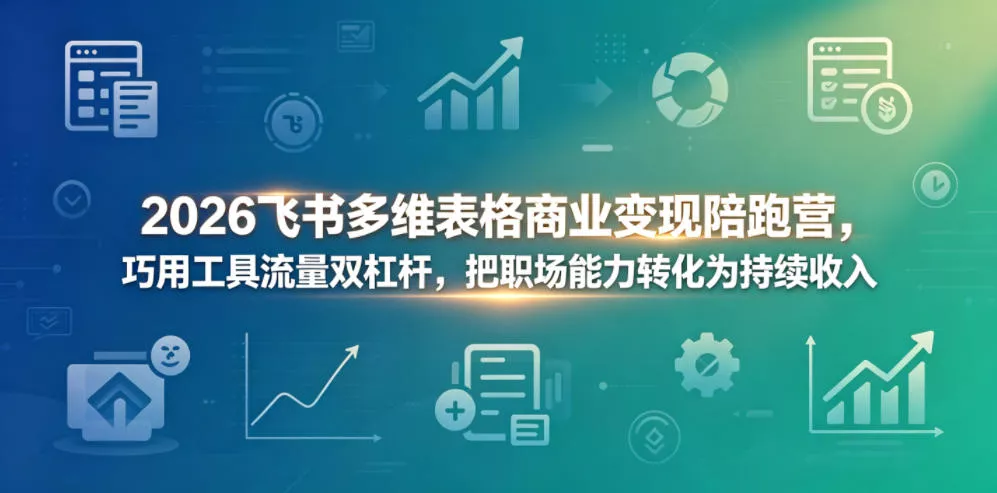 2026飞书多维表格商业变现陪跑营，巧用工具流量双杠杆，把职场能力转化为持续收入 - 项目资源网