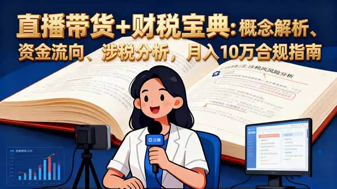 直播带货+财税宝典：概念解析、资金流向、涉税分析，月入10万合规指南 - 项目资源网