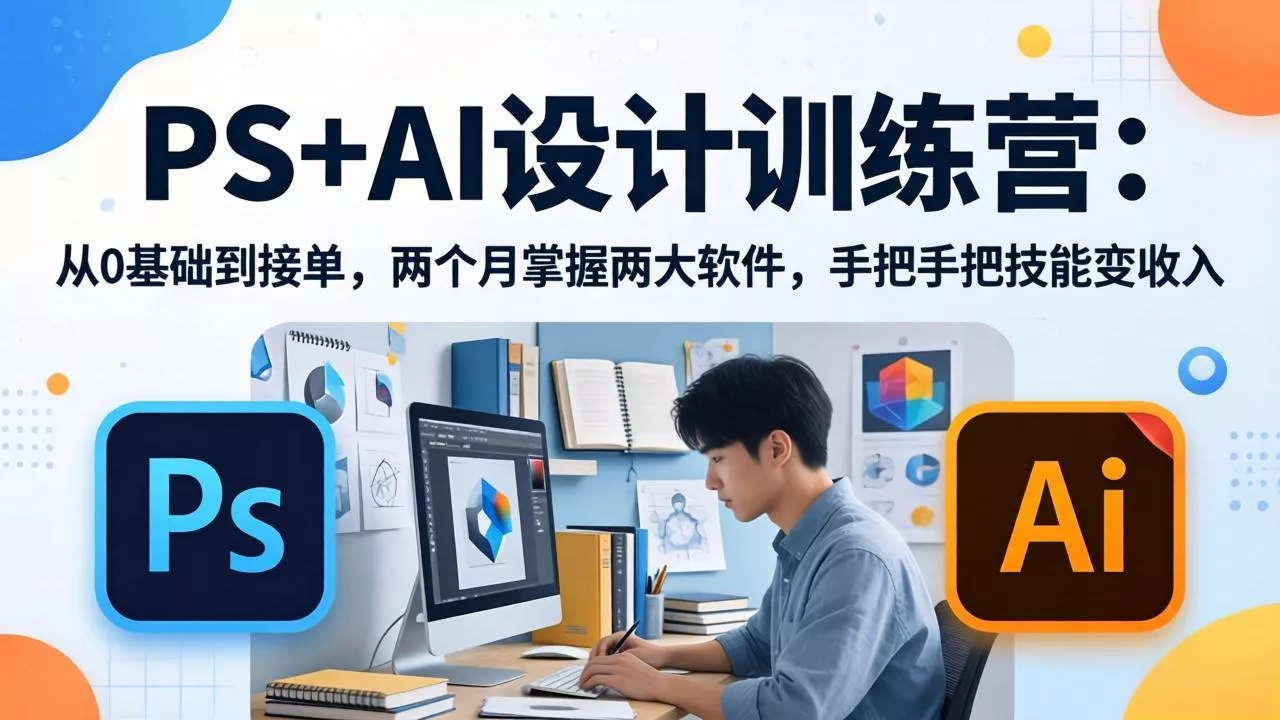 PS+AI设计训练营：从0基础到接单，两个月掌握两大软件，手把手把技能变收入 - 项目资源网