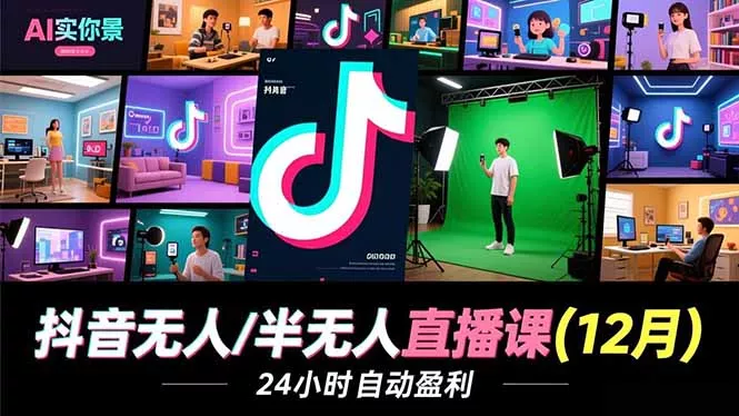 抖音无人/半无人直播课(12月 - 项目资源网