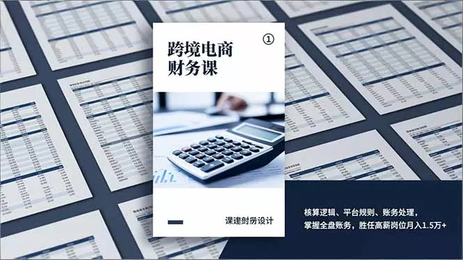 跨境电商财务课，核算逻辑、平台规则、账务处理，掌握全盘账务，胜任高薪岗位月入1.5万+ - 项目资源网