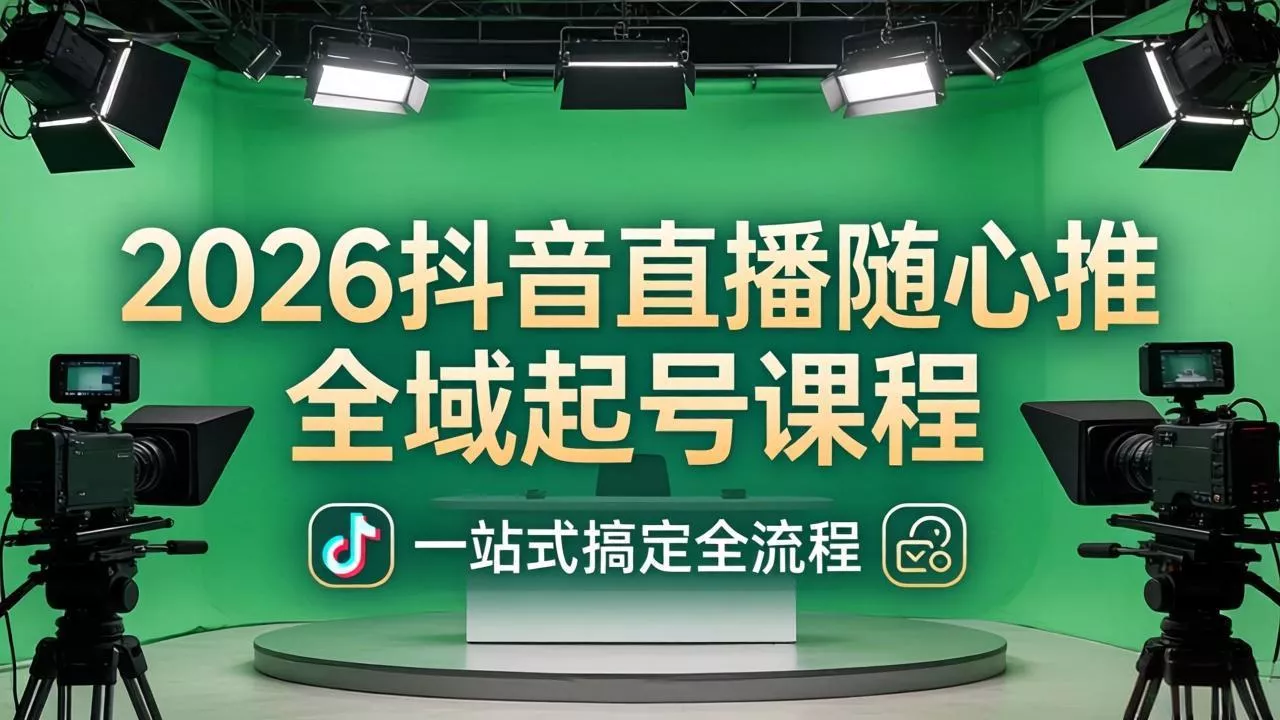 2026抖音直播随心推全域起号课程：一站式搞定直播起号、稳号、放量全流程(更新4月 - 项目资源网