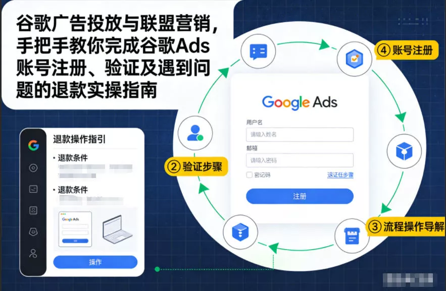 谷歌广告投放与联盟营销，手把手教你完成谷歌Ads账号注册、验证及遇到问题的退款实操指南 - 项目资源网
