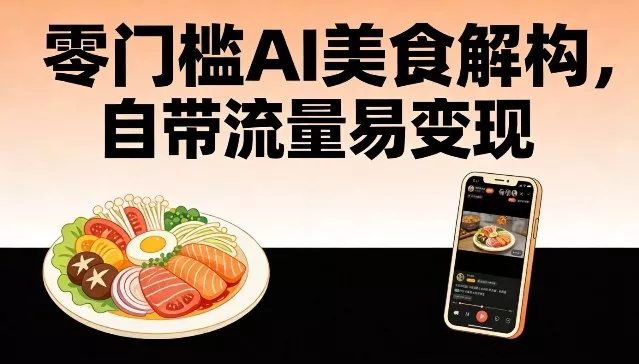 零门槛AI美食解构，自带流量易变现 - 项目资源网