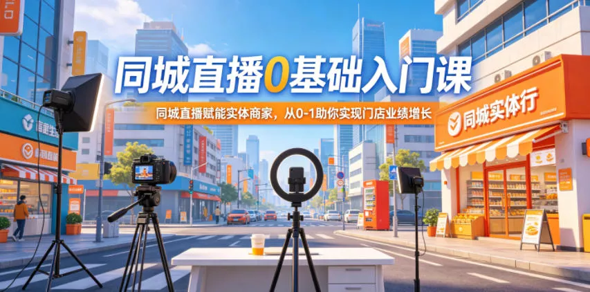 同城直播0基础入门课，同城直播赋能实体商家，从0-1助你实现门店业绩增长 - 项目资源网
