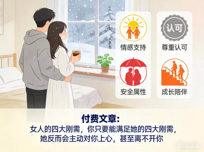 付费文章：女人的四大刚需，你只要能满足她的四大刚需，她反而会主动对你上心，甚至离不开你 - 项目资源网