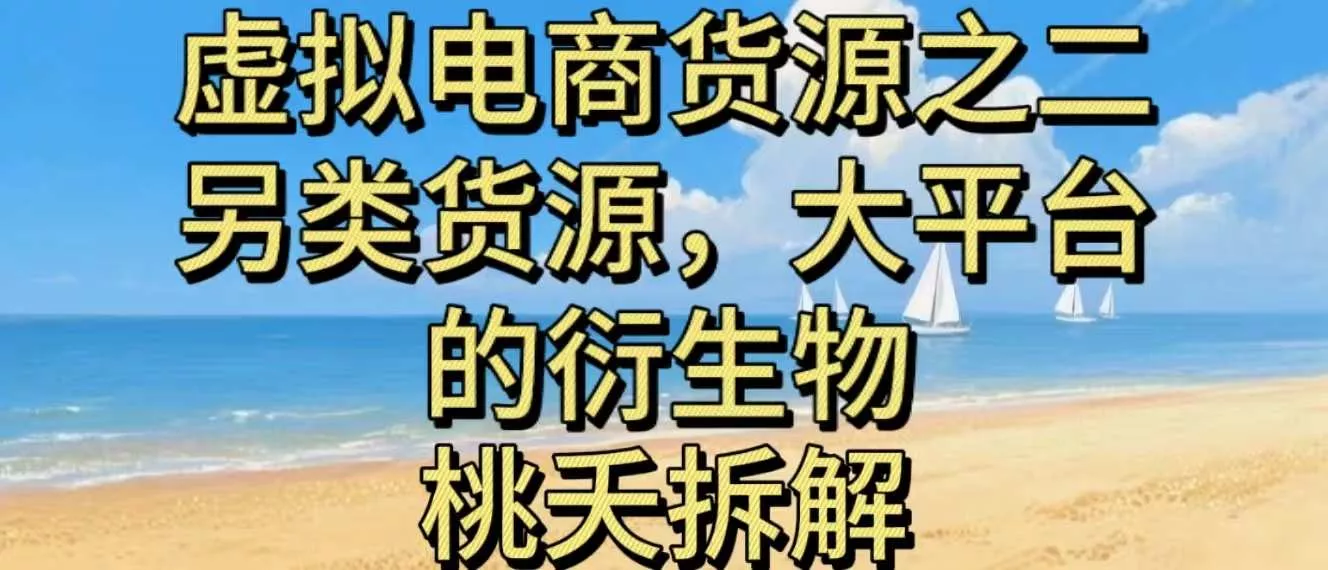 虚拟电商之二—另类的货源,大平台的衍生物