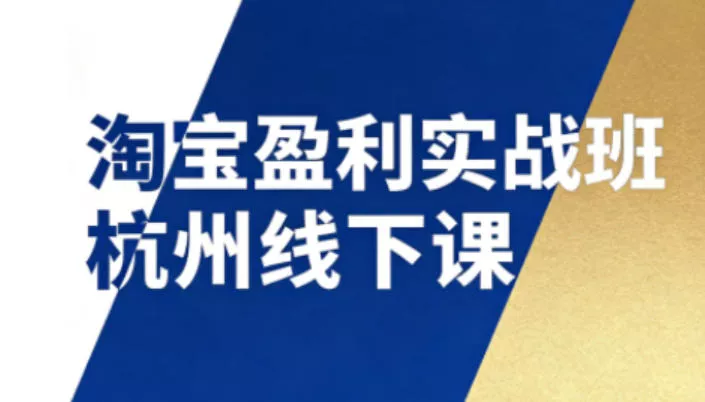 淘宝盈利实战班杭州线下课12月26-28日(音频+字幕)，帮你掌握SOP流程+12门核心技术 - 项目资源网