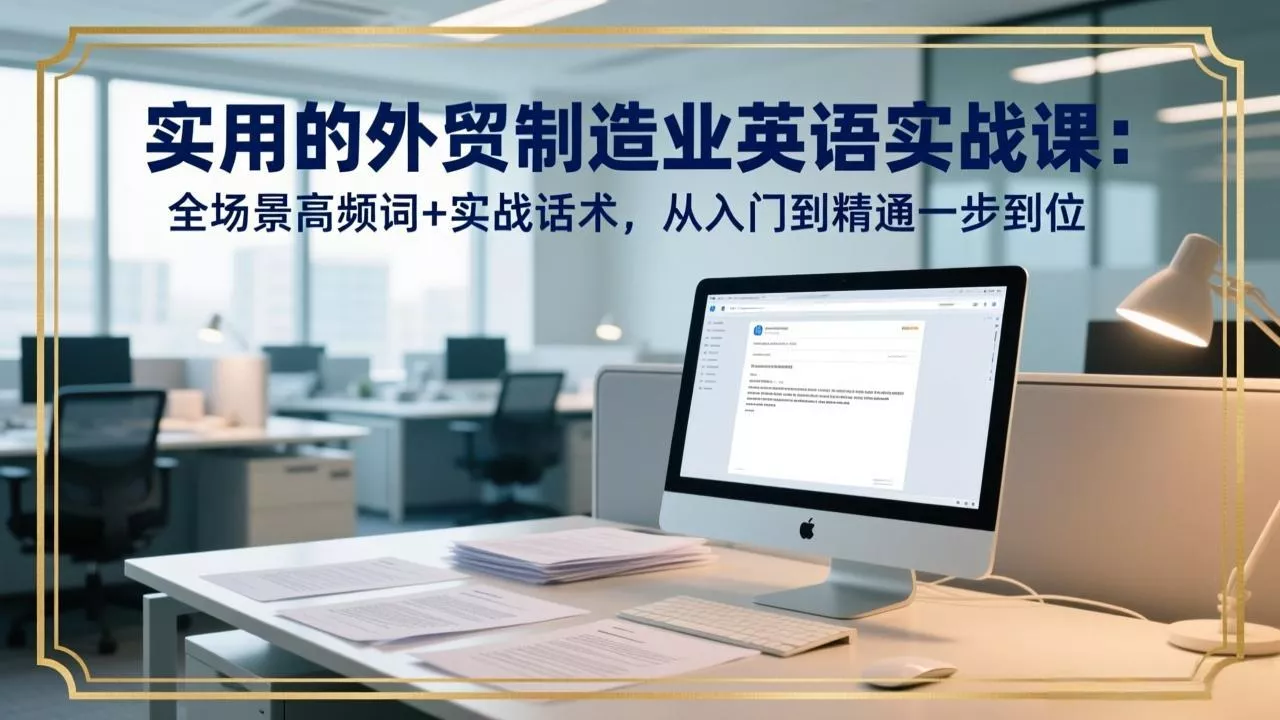 实用的外贸制造业英语实战课：全场景高频词+实战话术，从入门到精通一步到位 - 项目资源网