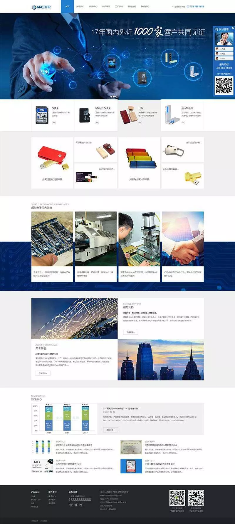 电子存储科技公司网站HTML模板 - 项目资源网