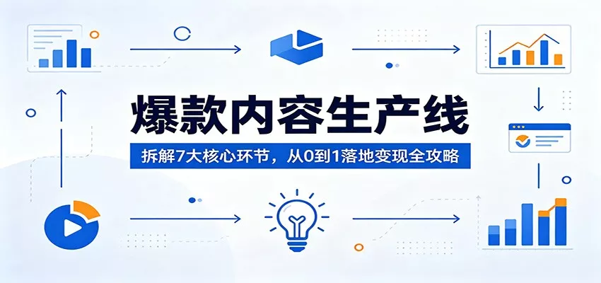爆款内容生产线：拆解7大核心环节，从0到1落地变现全攻略 - 项目资源网