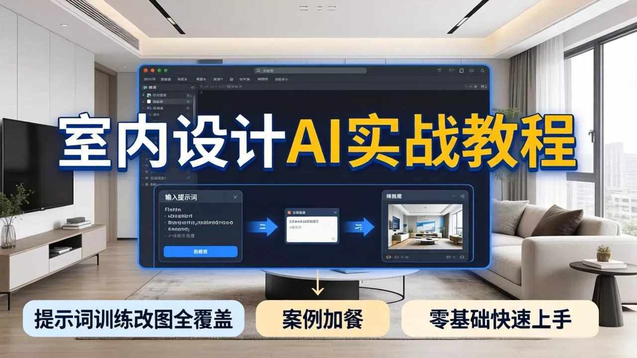 2026室内设计AI实战教程，提示词训练改图全覆盖，搭配案例加餐，零基础也能快速上手 - 项目资源网