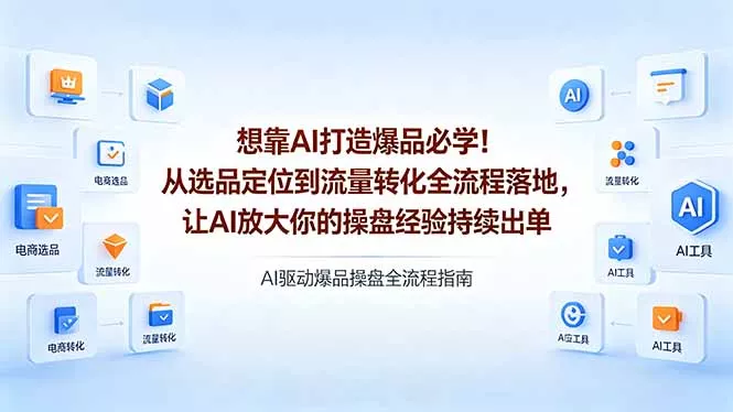 想靠AI打造爆品必学！从选品定位到流量转化全流程落地，让AI放大你的操盘经验持续出单 - 项目资源网