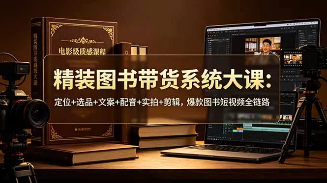 精装图书带货系统大课：定位+选品+文案+配音+实拍+剪辑，爆款图书短视频全链路 - 项目资源网