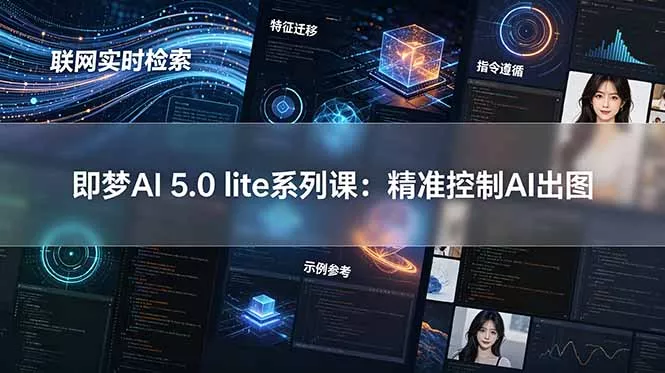 即梦AI 5.0 lite实战课：联网实时检索+特征迁移+指令遵循+示例参考，精准控制AI出图 - 项目资源网