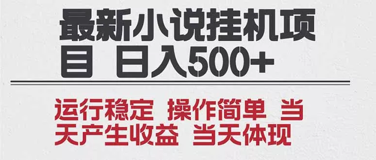 2025全新小说挂机项目 年前吃肉 操作简单，单机当天收益1000+，收益无上限，可矩阵操作 - 项目资源网