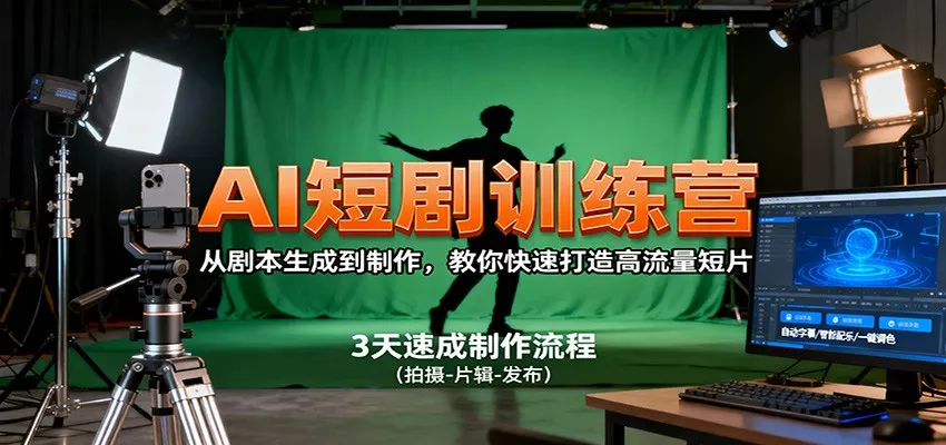 AI短剧训练营，从剧本生成到制作，教你快速打造高流量短片 - 项目资源网