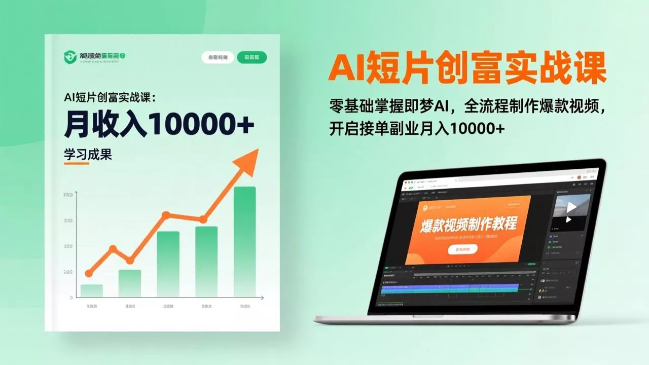 AI短片创富实战课：零基础掌握即梦AI，全流程制作爆款视频，开启接单副业月入10000+(更新 - 项目资源网