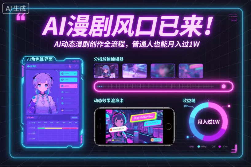 AI漫剧风口已来！AI动态漫剧创作全流程，普通人也能月入过1W - 项目资源网