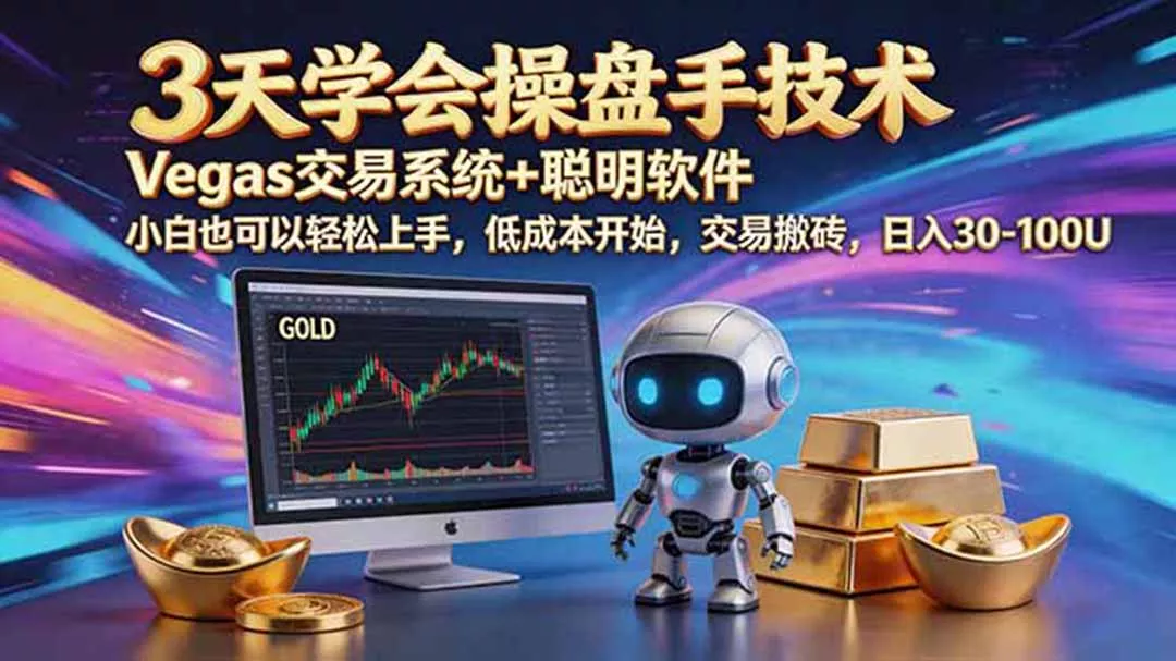 三天学会操盘手技术，vegas技术+聪明软件，小白也可以轻松上手，日入500+ - 项目资源网