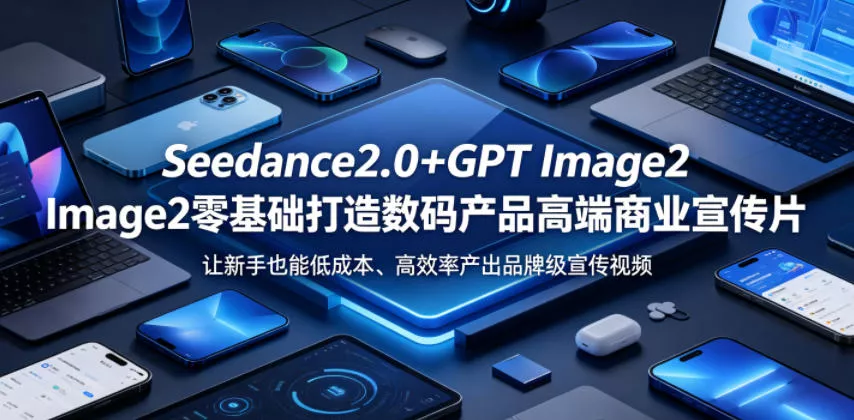 Seedance2.0+GPT Image2零基础打造数码产品高端商业宣传片，让新手也能低成本、高效率产出品牌级宣传视频 - 项目资源网
