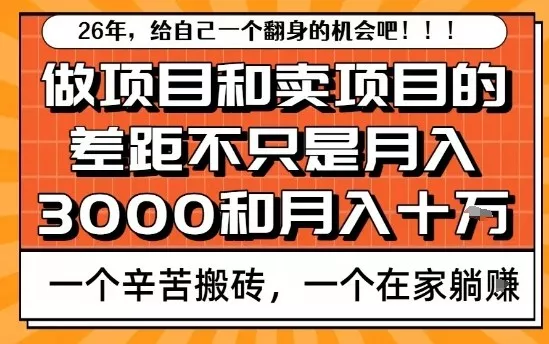 为什么卖项目能轻松月入10个W，而做项目却真正賺不到什么钱？原因竟然是这个！【揭秘】 - 项目资源网