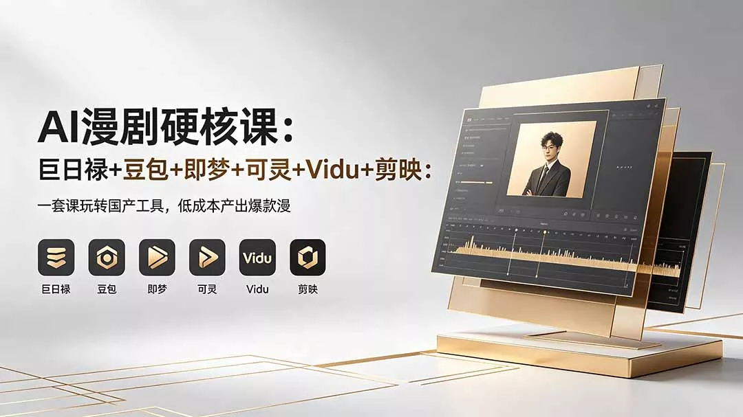 AI漫剧硬核课：巨日禄+豆包+即梦+可灵+Vidu+剪映：一套课玩转国产工具，低成本产出爆款漫剧 - 项目资源网