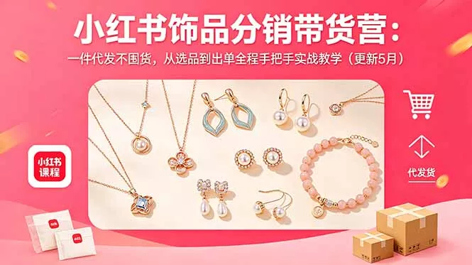 小红书饰品分销带货营：一件代发不囤货，从选品到出单全程手把手实战教学(更新5月 - 项目资源网