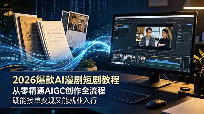 2026 爆款 AI 漫剧短剧教程 从零精通 AIGC 创作全流程 既能接单变现又能就业入行 - 项目资源网