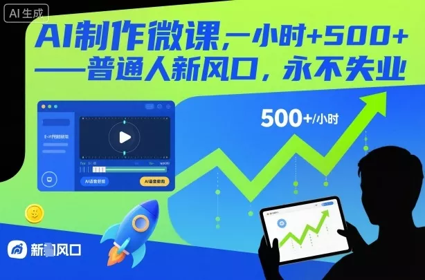 AI制作微课，一小时5张+，普通人新风口，永不失业 - 项目资源网