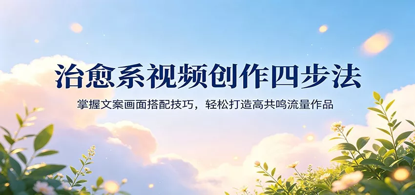 治愈系视频创作四步法：掌握文案画面搭配技巧，轻松打造高共鸣流量作品 - 项目资源网