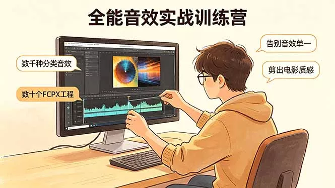 全能音效实战训练营：数千种分类音效+数十个FCPX工程，告别音效单一，剪出电影质感 - 项目资源网