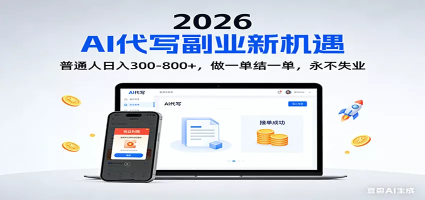 2026 副业首选！AI 代写日入 300-800，普通人0门槛，做一单结一单！ - 项目资源网