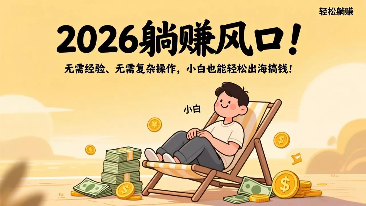 2026躺赚风口!无需经验、无需复杂操作,小白也能轻松出海搞钱! 2026躺赚风口!无需经验、无需复杂操作,小白也能轻松出海搞钱!