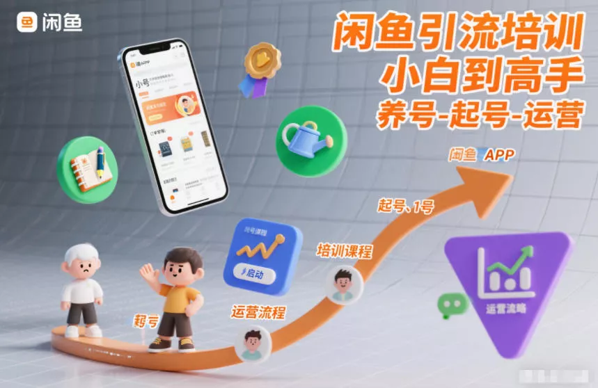闲鱼引流培训,小白到高手,养号-起号-运营 闲鱼引流培训,小白到高手,养号-起号-运营
