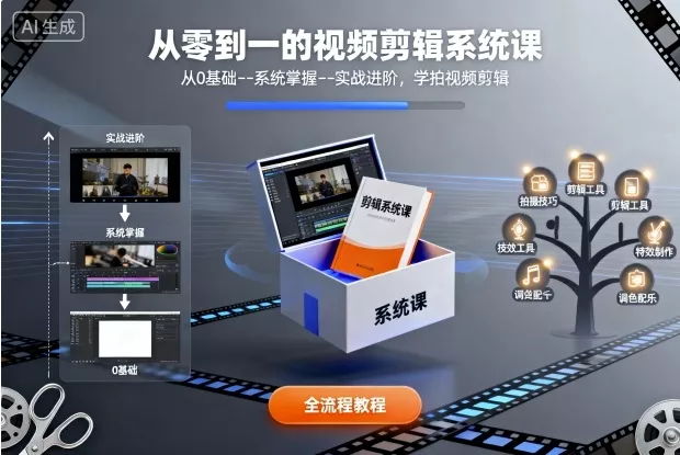从零到一的视频剪辑系统课，从0基础–系统掌握–实战进阶，学拍视频剪辑 - 项目资源网