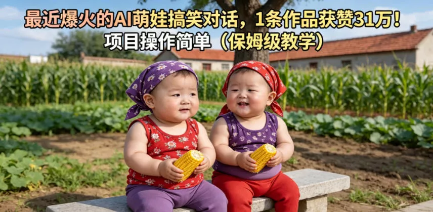 最近爆火的AI萌娃搞笑对话，1条作品获赞31W，项目操作简单(保姆级教学) - 项目资源网