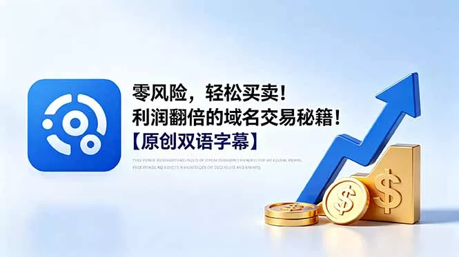 零风险，轻松买卖！利润翻倍的域名交易秘籍！【原创双语字幕】 - 项目资源网