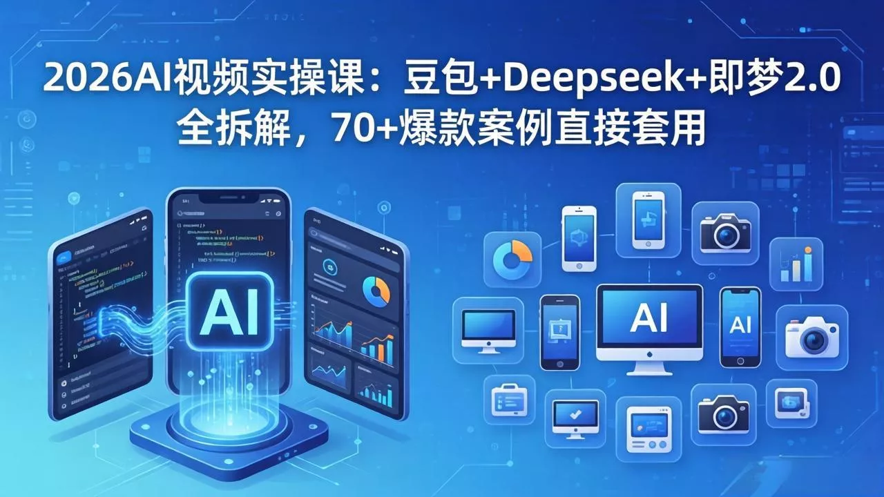 2026AI视频实操课:豆包+Deepseek+即梦2.0全拆解,70+爆款案例直接套用 2026AI视频实操课:豆包+Deepseek+即梦2.0全拆解,70+爆款案例直接套用