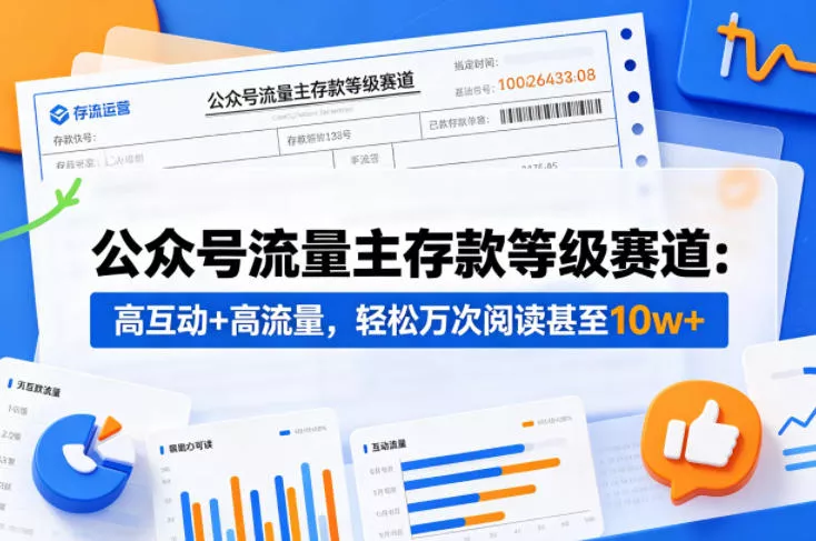 公众号流量主之存款等级赛道，高互动+高流量，轻松达到万次阅读，甚至10w+ - 项目资源网