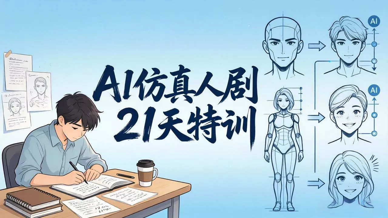 AI仿真人剧21天特训-更新：从剧本到成片全流程实战，掌握角色一致性与变现方法 - 项目资源网