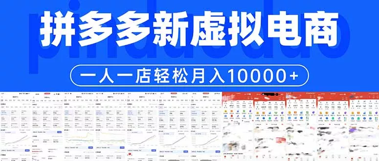 拼多多虚拟电商一人一店轻松月入10000+ - 项目资源网