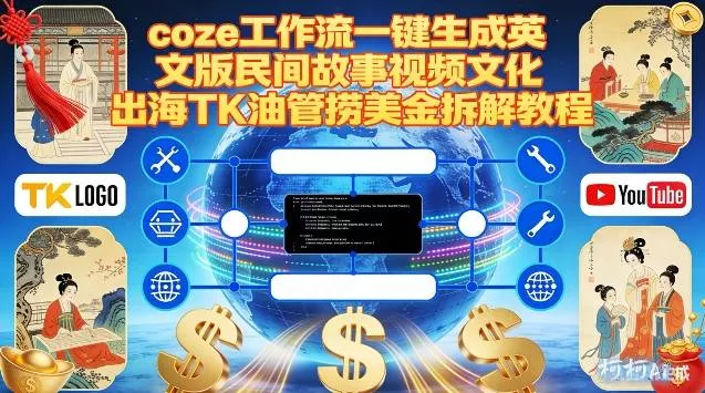 Coze扣子工作流一键生成英文版民间故事视频，文化出海TK油管捞美金拆解教程 - 项目资源网