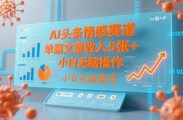AI头条情感赛道，单篇文章收入5张+，小白无脑操作 - 项目资源网