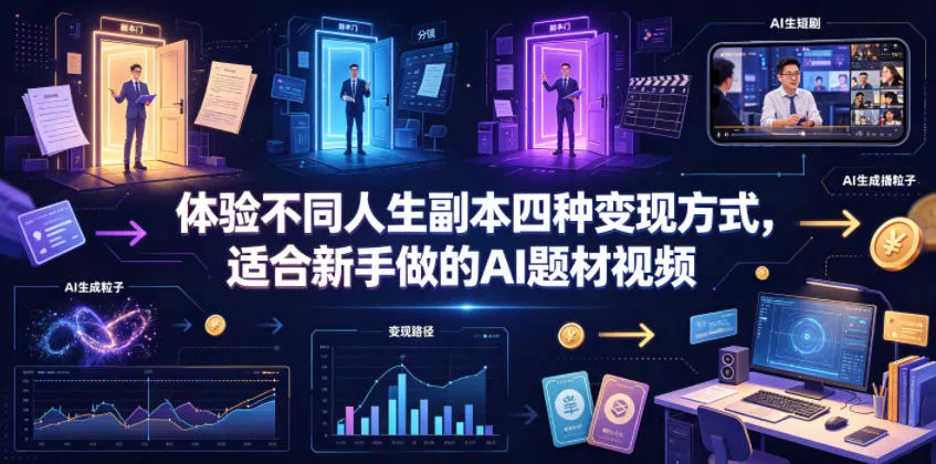 体验不同人生副本四种变现方式，适合新手做的AI题材视频 - 项目资源网