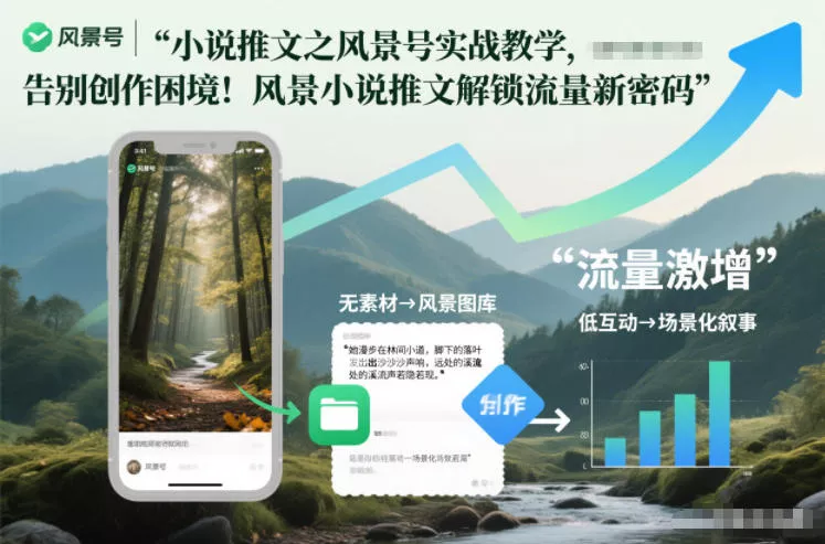 小说推文之风景号实战教学，告别创作困境！风景小说推文解锁流量新密码 - 项目资源网