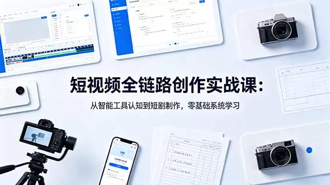 短视频全链路创作实战课：从智能工具认知到短剧制作，零基础系统学习 - 项目资源网
