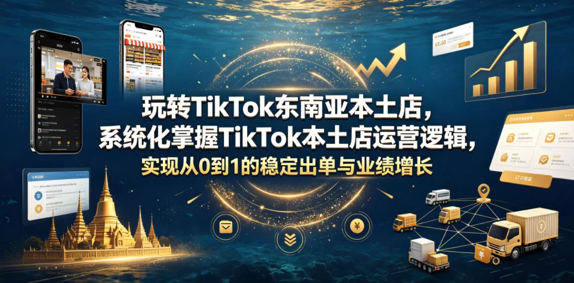 玩转TikTok东南亚本土店,系统化掌握TikTok本土店运营逻辑,实现从0到1的稳定出单与业绩增长 玩转TikTok东南亚本土店,系统化掌握TikTok本土店运营逻辑,实现从0到1的稳定出单与业绩增长