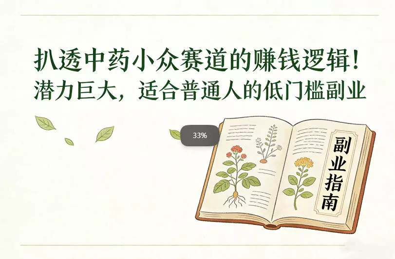 扒透中药小众赛道的賺米逻辑，潜力巨大，适合普通人的低门槛副业 - 项目资源网